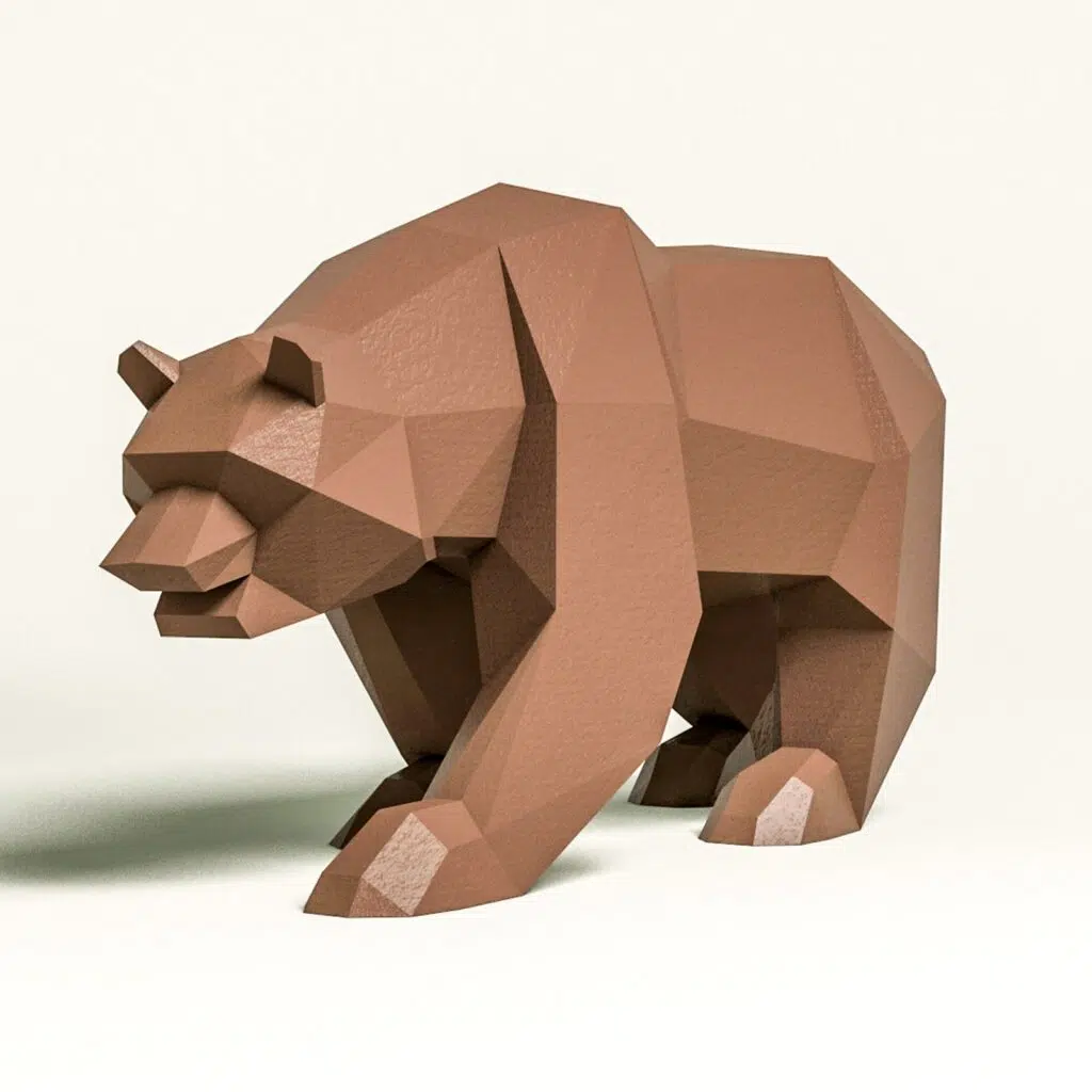 Papercraft Braunbär als Origami