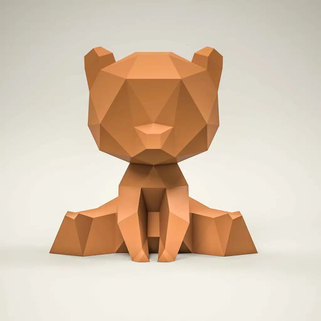 Papercraft de ursinho em origami 3D