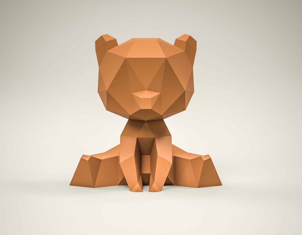 3D-Origami-Papercraft Teddybär