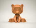 Papercraft of 3D origami bear