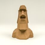 Papercraft Moai head in origami
