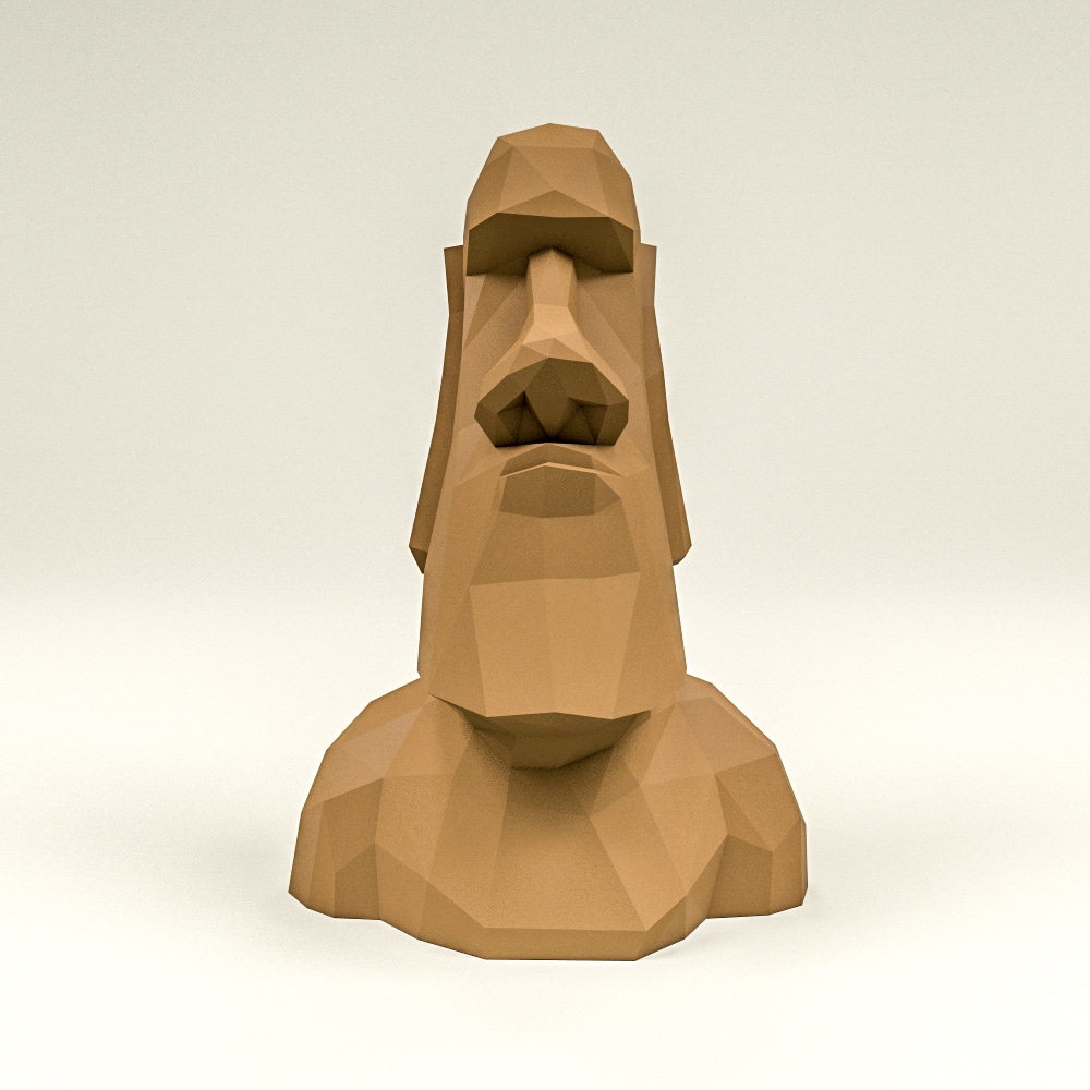 Papercraft Moai head in origami
