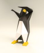 Papercraft de pingouin qui dab en origami 3D