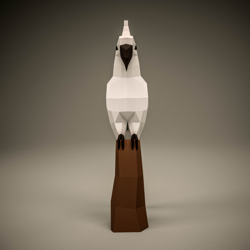 White Parrot 3D Origami Papercraft