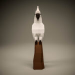 3D Origami Weißer Papagei Papierbasteln