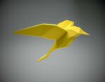 Papercraft d'oiseau en origami 3D