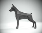 Papercraft 3D Doberman origami