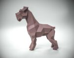 Papercraft schnauzer in 3D origami