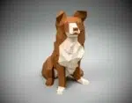 Border Collie Papercraft als 3D-Origami