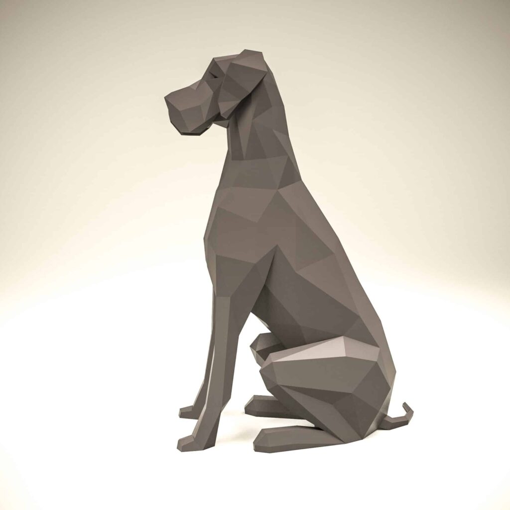 Papercraft de cão alemão em origami