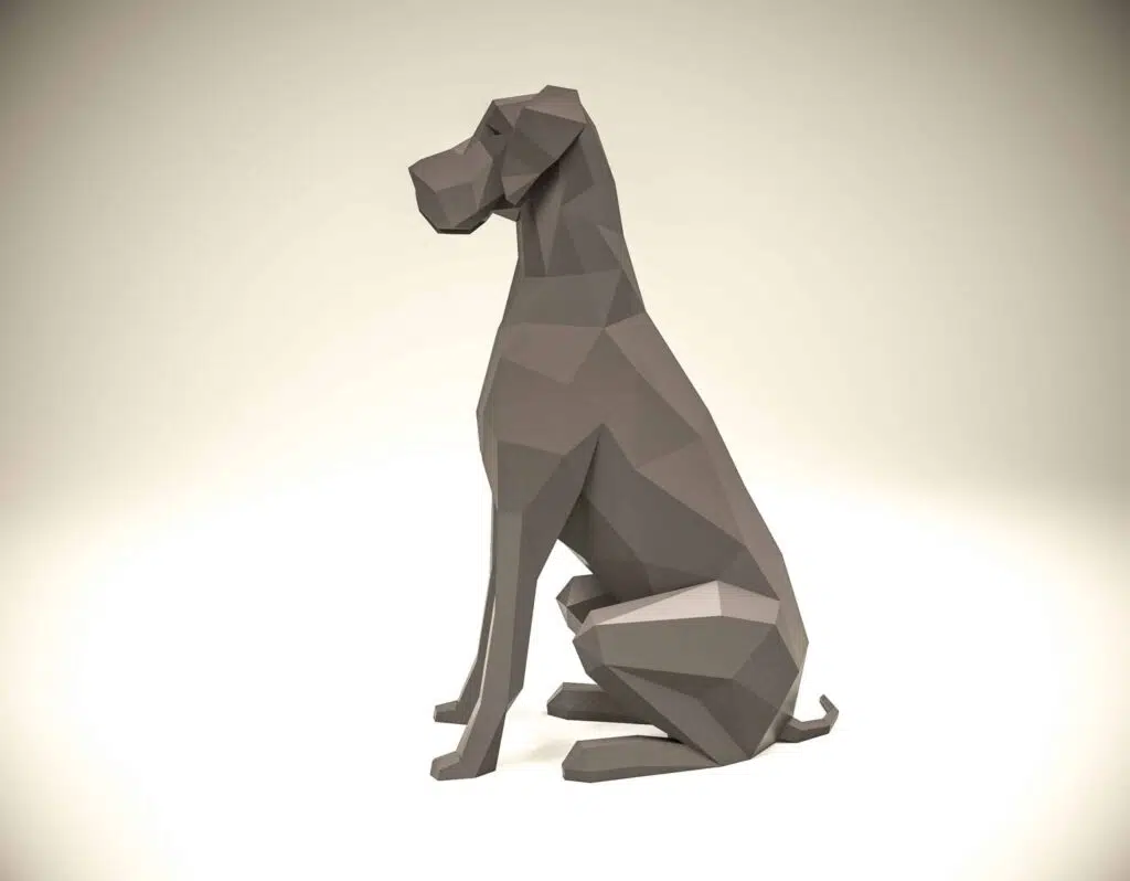 Papercraft Deutscher Hund als Origami