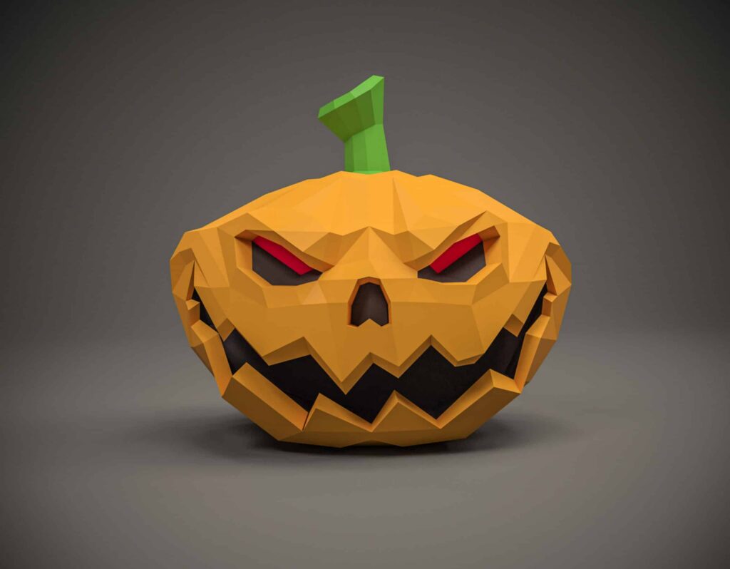 Papercraft-Kürbis für Halloween als 3D-Origami