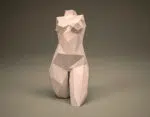 Papercraft de buste féminin en origami 3D
