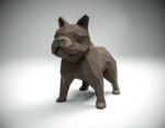 Papercraft di bulldog francese in origami 3D