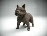 Franse bulldog papercraft in 3D-origami, weergave 2