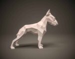 Papercraft von Bull Terrier in 3D-Origami