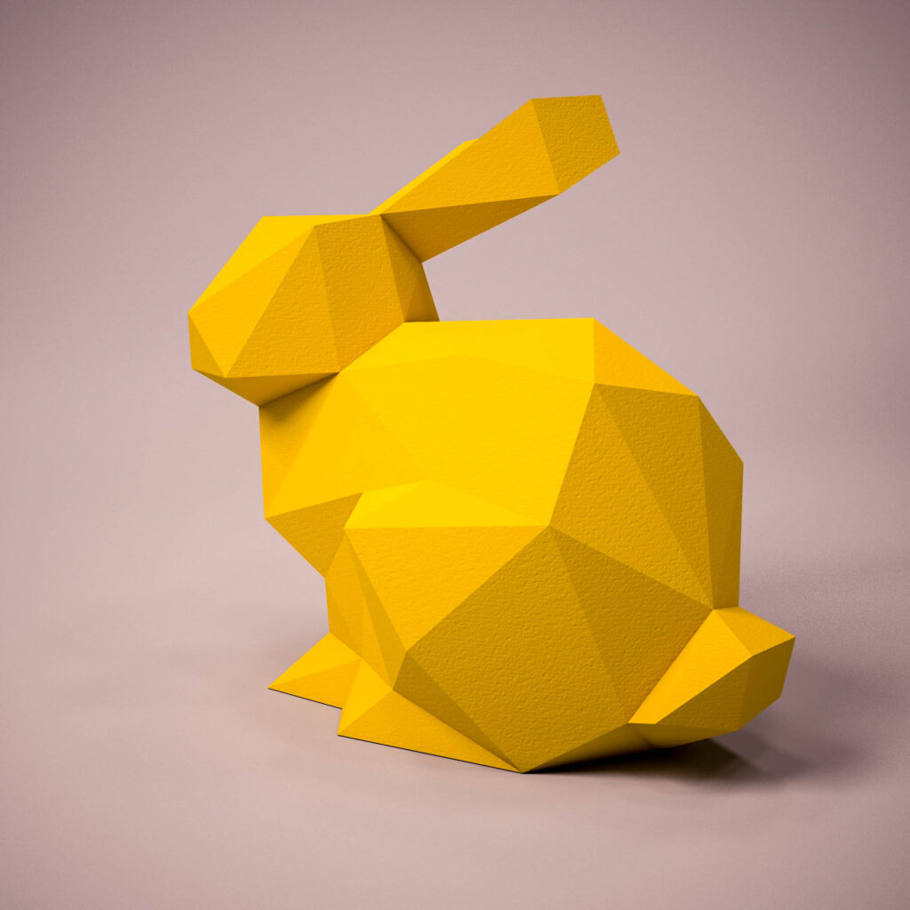 Papercraft hare in 3D origami