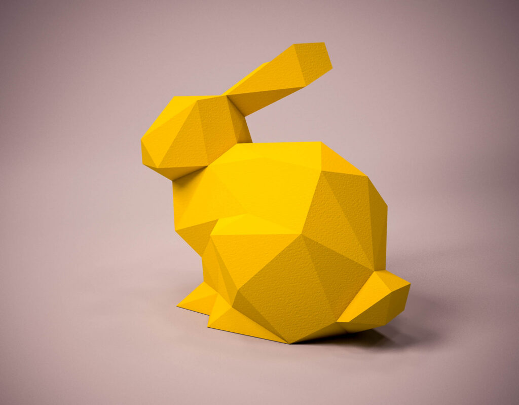 3D Origami Hare Papercraft