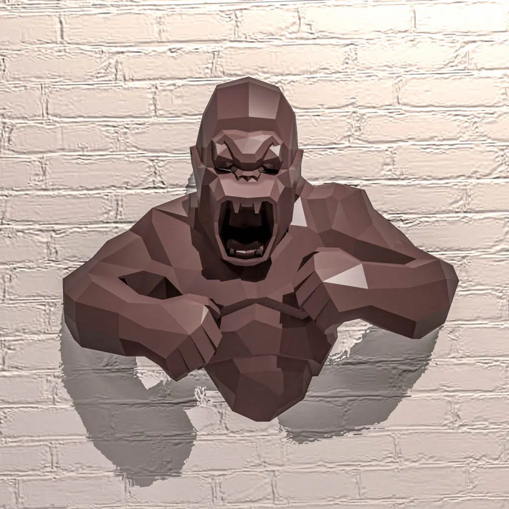 Papercraft torse de Kong en origami 3D, vue 2