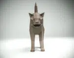 3D-papercraft van een kat met ronde rug, weergave 2