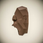 Papercraft von Königlicher Affenkopf in 3D-Origami