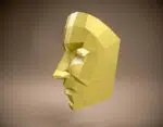 Papercraft de máscara masculina em origami 3D