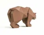 Papercraft bruine beer in 3D-origami, weergave 3