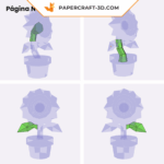 Papercraft sunflower in pot