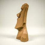 Papercraft Moai head in origami