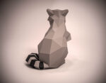 Papercraft eines Waschbären in Origami 3D