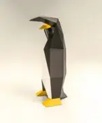 3D origami pinguïn die dabt, weergave 2