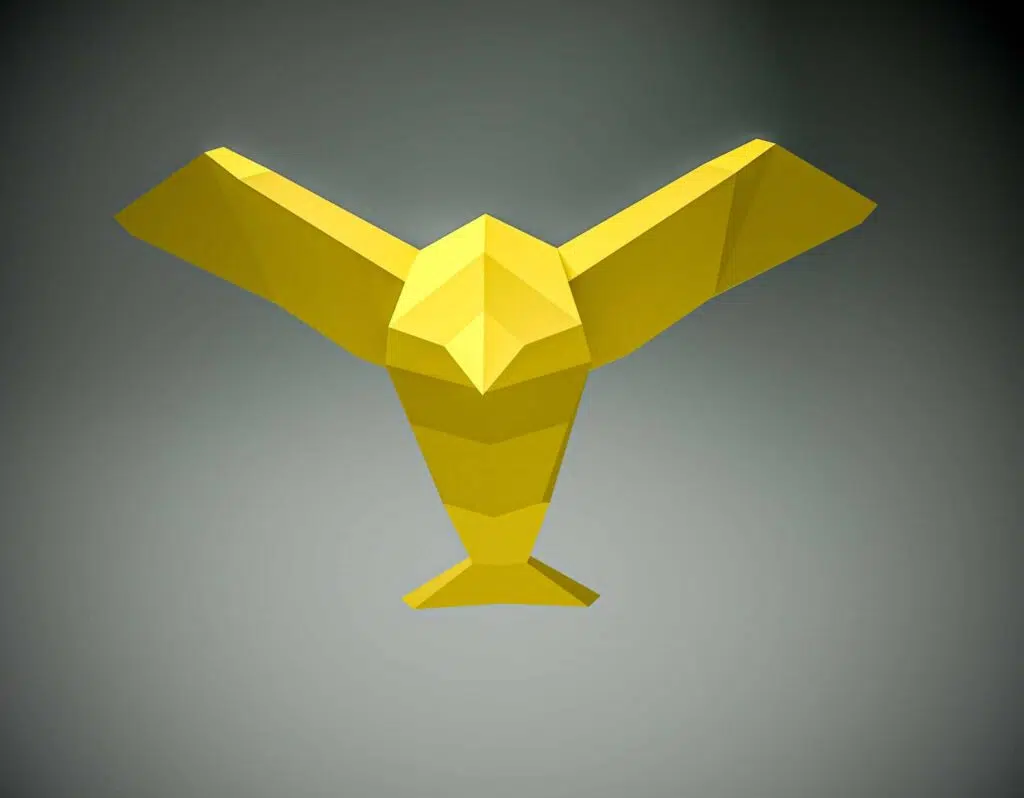 Origami 3D vogel, weergave 3