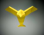 Papercraft d'oiseau en origami 3D