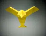 Origami 3D vogel, weergave 3