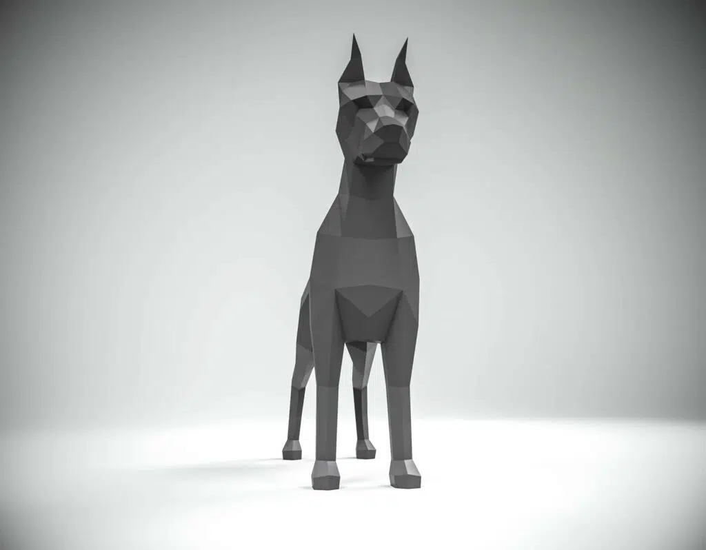 Dobermann Papercraft Origami 3D