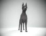 Papercraft 3D Doberman origami