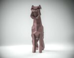 Papercraft schnauzer in 3D origami