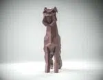 Stehendes malvenfarbenes Schnauzer Papercraft als 3D-Origami