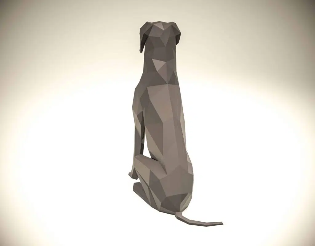 Papercraft Deutscher Hund als Origami