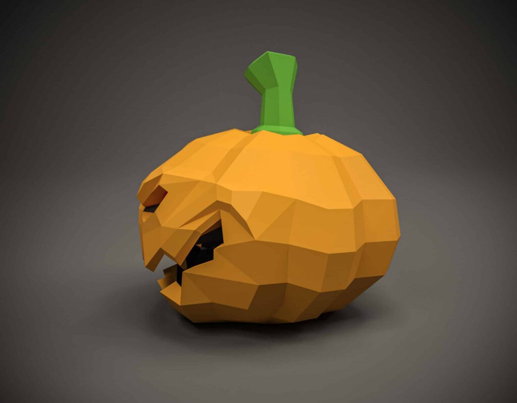 Papercraft-Kürbis für Halloween als 3D-Origami