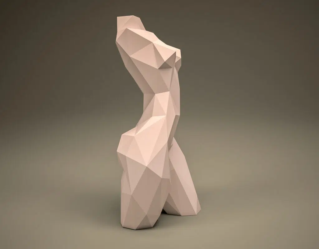 Papercraft de buste féminin en origami 3D