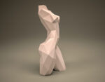 Papercraft einer Frauenbüste in 3D Origami