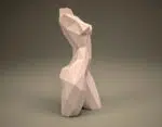 Papercraft de buste féminin en origami 3D