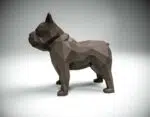 Franse bulldog papercraft in 3D-origami, weergave 3