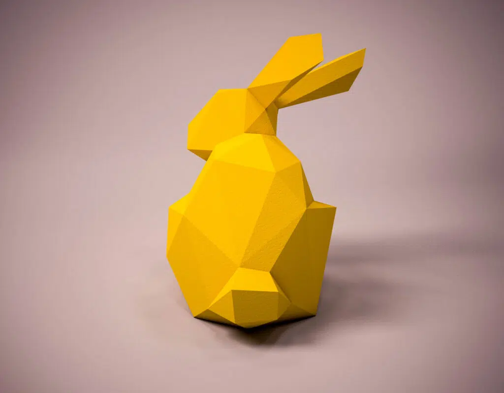 Papercraft de liebre en origami 3D