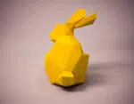 Papercraft de liebre en origami 3D