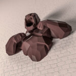 Papercraft torse de Kong en origami 3D