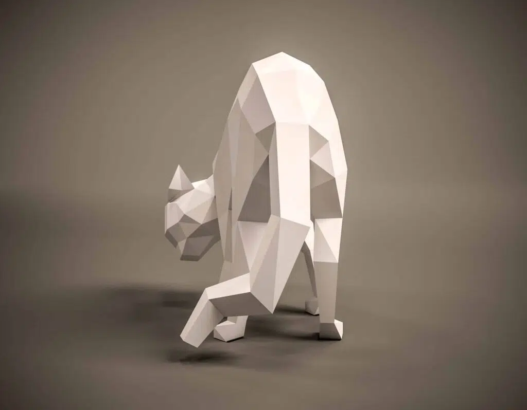 3D Origami Arched Back Cat Papercraft, view 2