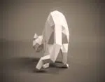 3D Origami Arched Back Cat Papercraft, view 2