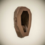 Papercraft von Königlicher Affenkopf in 3D-Origami